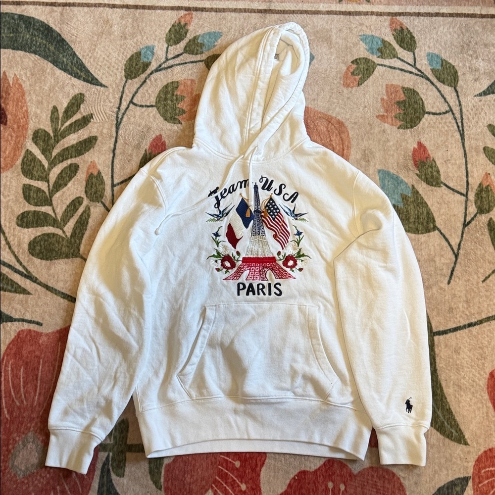 Polo Ralph Lauren Unisex White USA team Olympics Paris Sweater Embroidered S - Picture 2 of 7